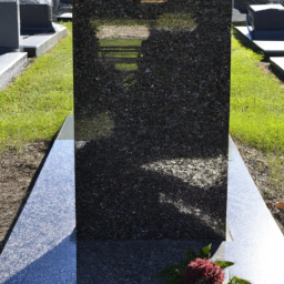 black granite headstone