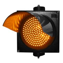 yellow flashing traffic light